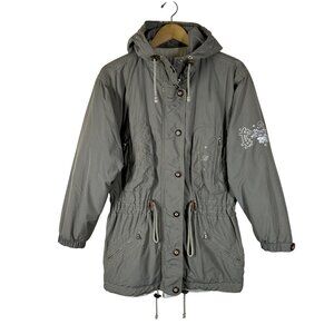 Bogner Ski Parka Jacket Womens Size 6 Cinch Waist Hooded Embroidered Outdoors